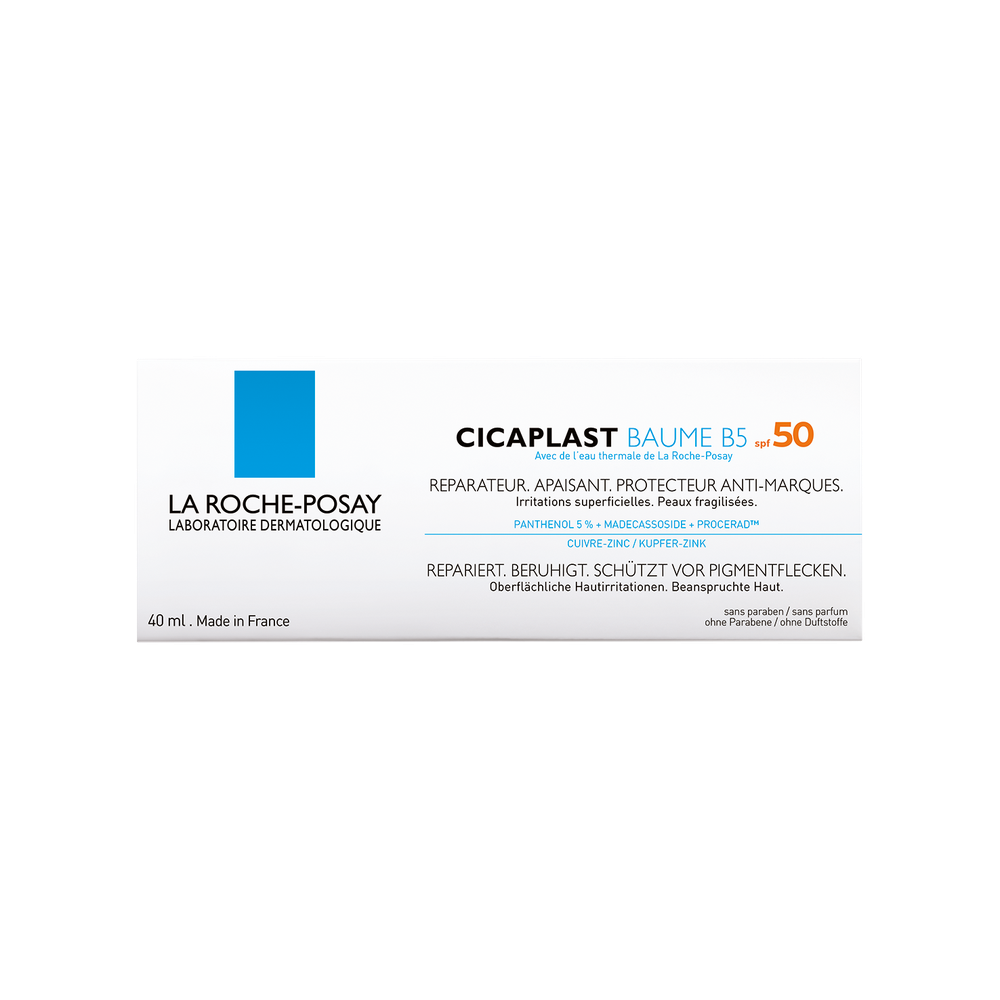 La Roche Posay Cicplast Baume B5 SPF 50: Non-Greasy, Fragrance-Free, Hypoallergenic Moisturizer for Sensitive Skin (40ml/1.35fl oz)